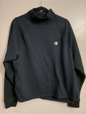 Champion Black Turtleneck Logo Sweatshirt